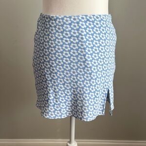 Floral Blue Mini Skirt
